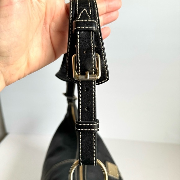 Dooney & Bourke Mary Hobo Bag Black Pebbled Leather Shoulder Purse Handbag Vtg - Picture 9 of 14